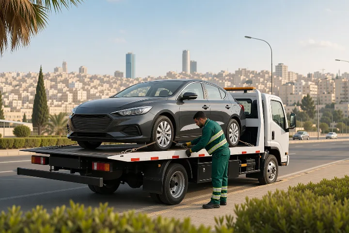 Vehicle towing service in Amman